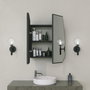 Hanah Home Armario de Baño MDF Negro con Espejo 50x45x12 cm